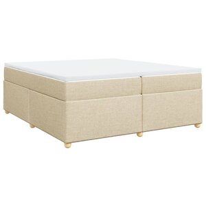 vidaXL Sommier à lattes de lit avec matelas Crème 200x200 cm Tissu
