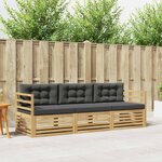 vidaXL Ensemble de canapés d'extérieur 3 Pièces Blanc et anthracite
