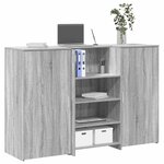 vidaXL Bureau de réception sonoma gris 155x50x103 5 cm bois ingénierie
