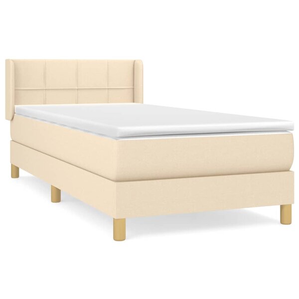 vidaXL Sommier à lattes de lit avec matelas Crème 80x200 cm Tissu