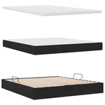 vidaXL Lit de rangement LED avec matelas Noir 160 x 200 cm Tissu