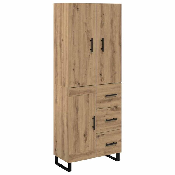 vidaXL Haut Armoire 2 Pièces Chêne artisanal 69 5 x 34 x 180 cm