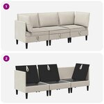 vidaXL Ensemble de meubles pour le salon 3 Pièces Avoine Tissu