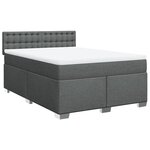 vidaXL Sommier à lattes de lit avec matelas Gris foncé 140x190cm Tissu