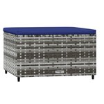 vidaXL Repose-pieds de jardin et coussins lot de 2 gris résine tressée