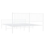 vidaXL Cadre de lit métal avec tête de lit/pied de lit blanc 180x200cm