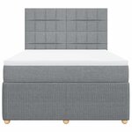 vidaXL Sommier à lattes de lit avec matelas Gris clair 160x200cm Tissu