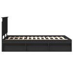 vidaXL Cadre de lit Noir 120 x 200 cm Bois de pin massif