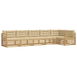 vidaXL Ensemble de canapés d'extérieur 6 pc Blanc et Beige Polyester