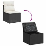 vidaXL Salon de jardin 12 Pièces avec coussins noir résine tressée