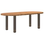 vidaXL Table à manger 220x100x74 cm bois de chêne massif ovale