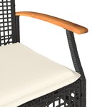 vidaXL Chaises de jardin coussins lot de 4 noir résine tressée acacia