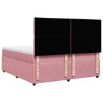 vidaXL Sommier à lattes de lit avec matelas Rose 200x200 cm Velours