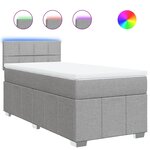 vidaXL Sommier à lattes de lit et matelas Gris clair 90x190 cm Tissu