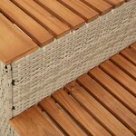 VidaXL Marche bain remous beige 100x50x50 5 cm polyrotin acacia massif