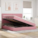 vidaXL Lit avec rangement et LED avec LED Rose 200 x 200 cm Velours