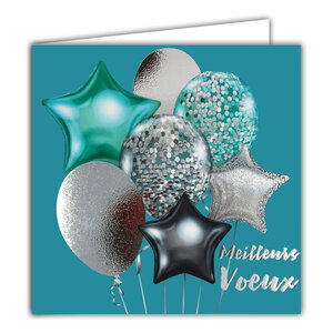 Carte Meilleurs Vœux avec Enveloppe Blanche 15x15cm