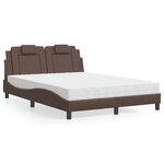 vidaXL Lit avec matelas marron 140x190 cm similicuir