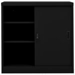 vidaXL Armoire de bureau avec porte coulissante Noir 90x40x90 cm Acier