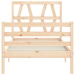 vidaXL Cadre de lit et tête de lit 100x200 cm bois massif
