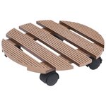 vidaXL Chariots à plantes 2 Pièces Marron Ø30x7 5 cm WPC