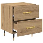 vidaXL Cabinet de chevet avec tiroir chêne artisanal 40 x 35 x 47.5 cm