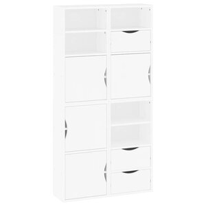 vidaXL Armoires latérales 4 Pièces ODDA blanc 40x24x79 cm bois massif pin