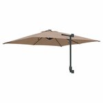 vidaXL Parasol de jardin Taupe 248.5 x 247.5 x 160 cm tissu