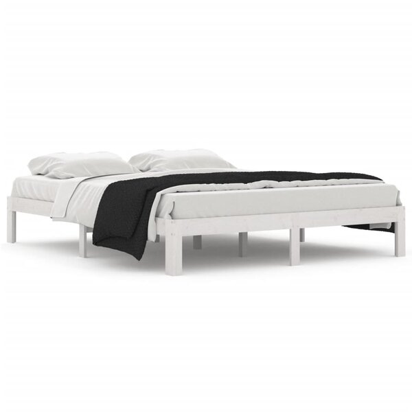 vidaXL Cadre de lit sans matelas blanc bois de pin massif 160x200 cm