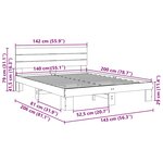 vidaXL Cadre de lit avec tête de lit sans matelas 140 x 200 cm