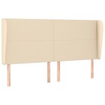 vidaXL Tête de lit avec oreilles Crème 203x23x118/128 cm Tissu