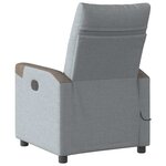 vidaXL Fauteuil de massage inclinable Gris clair Tissu