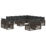 vidaXL Ensemble de canapé de jardin 14 pc Gris polyrotin