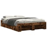 vidaXL Cadre de lit sans matelas chêne fumé 140x200 cm bois ingénierie