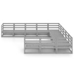 vidaXL Salon de jardin 11 Pièces bois de pin massif