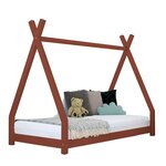 Lit tipi enfant NAKANA 90 x 200 rouge brique