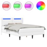 vidaXL Cadre de lit avec matelas Blanc 120 x 200 cm Simili cuir