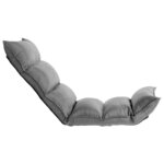 vidaXL Chaise pliable de sol Gris clair Tissu