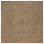 vidaXL Tapis de surface Carré Gris 240 x 240 cm Jute