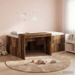 vidaXL Lit haut pour enfants avec bureau Bois ancien 90 x 200 cm