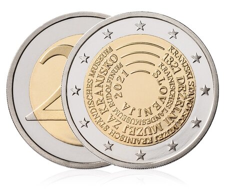 Pièce de monnaie 2 euro commémorative Slovénie 2021 – Musée Carniola