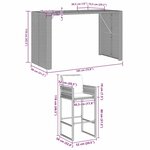 vidaXL Ensemble de bar de jardin 5 Pièces avec coussins gris poly rotin