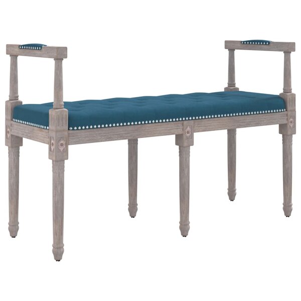 vidaXL Banc Bleu 110x40x70 cm Velours