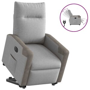 vidaXL Fauteuil inclinable électrique gris nuage tissu
