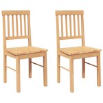 vidaXL Chaises à manger 2 Pièces bois massif caoutchouc
