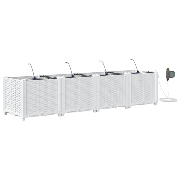 vidaXL Jardinières de jardin 1 pc Blanc 160 x 40 x 37.5 cm Plastique