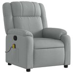 vidaXL Fauteuil de massage inclinable Gris clair Tissu