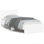 vidaXL Cadre de lit avec tête de lit et lumières LED blanc 90x190 cm