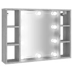 vidaXL Armoire à miroir avec LED Sonoma gris 76x15x55 cm