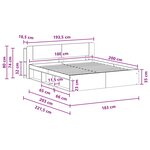 vidaXL Cadre de lit avec rangement avec tête de lit Blanc 180 x 200 cm